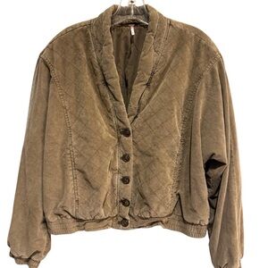 Free People Main Squeeze Quilted Jacket Size Small Cropped